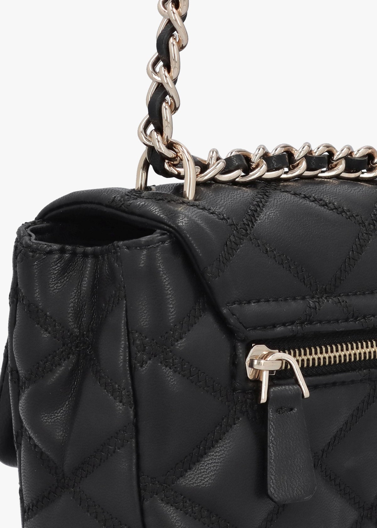 Tamsin Quilted Black Cross-Body Bag
