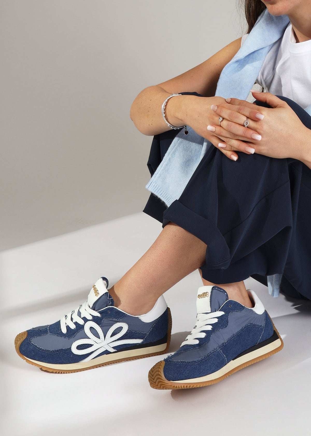 Movie Denim & Nylon Runner Trainers