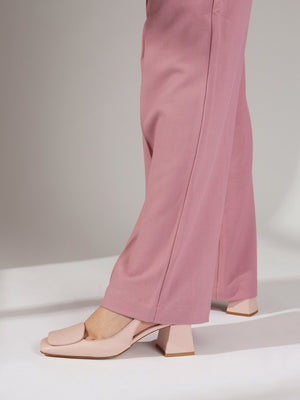 Nessie Nude Leather Block Heel Sling Backs