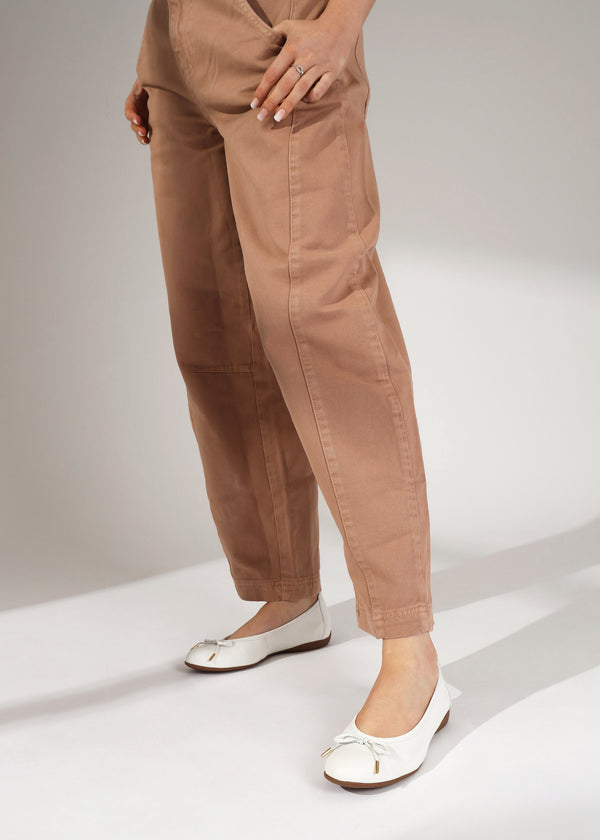Gambi White Tumbled Leather Ballet Pumps