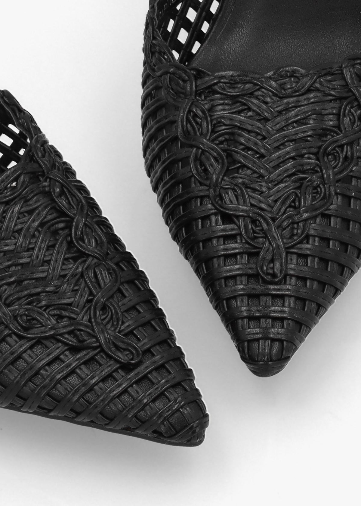 Tiffarlie Black Woven Sling Back Court Shoes