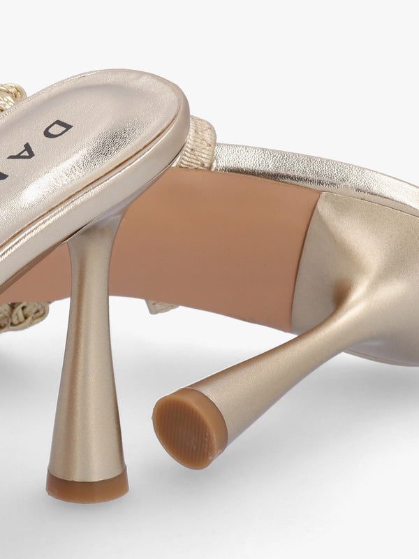Tiffarlie Gold Woven Sling Back Court Shoes