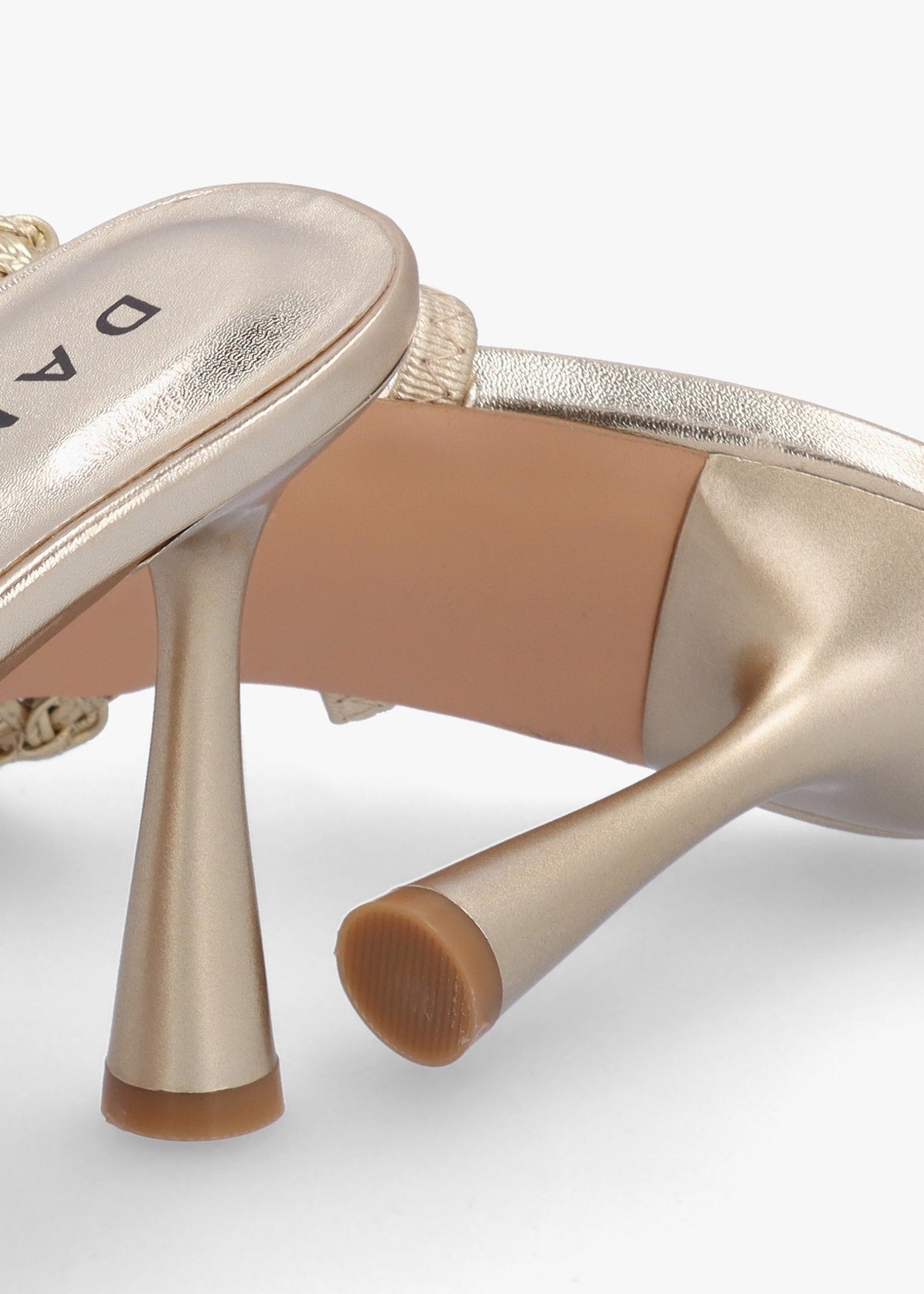 Tiffarlie Gold Woven Sling Back Court Shoes