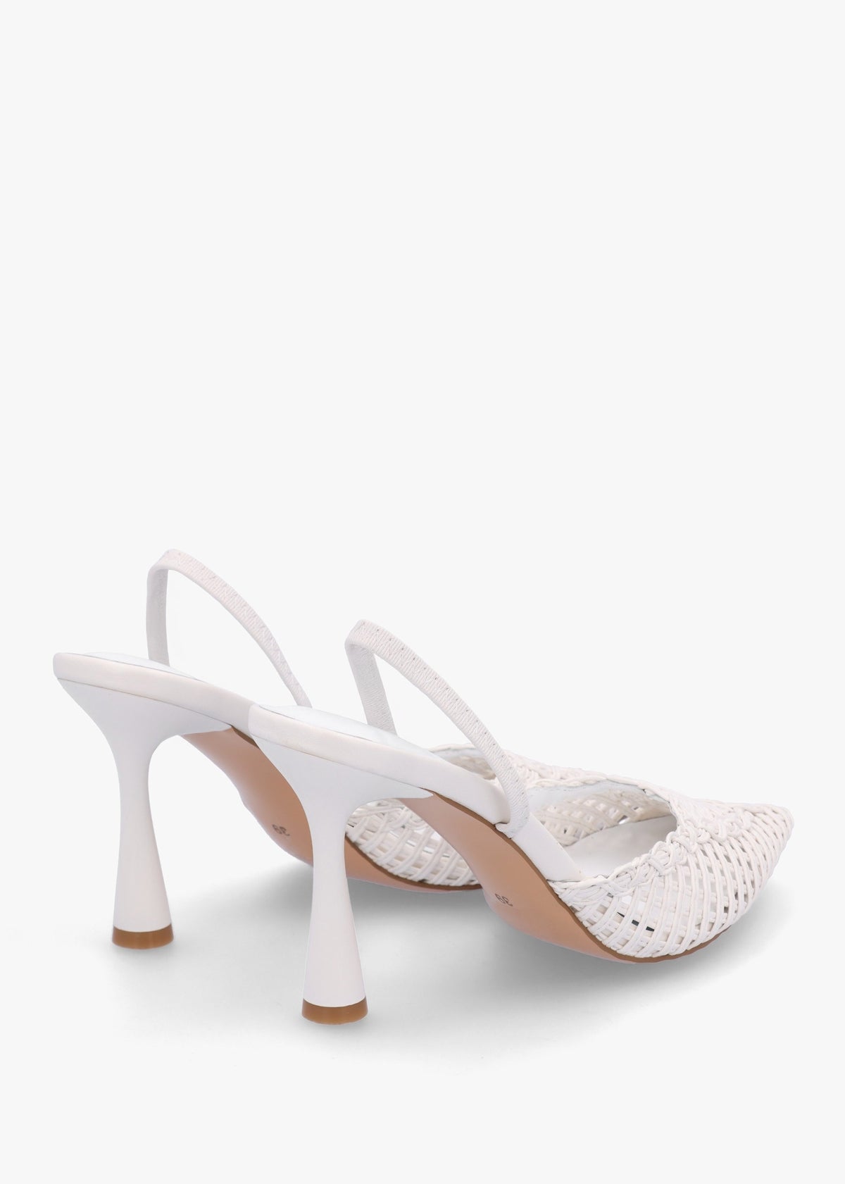 Tiffarlie White Woven Sling Back Court Shoes