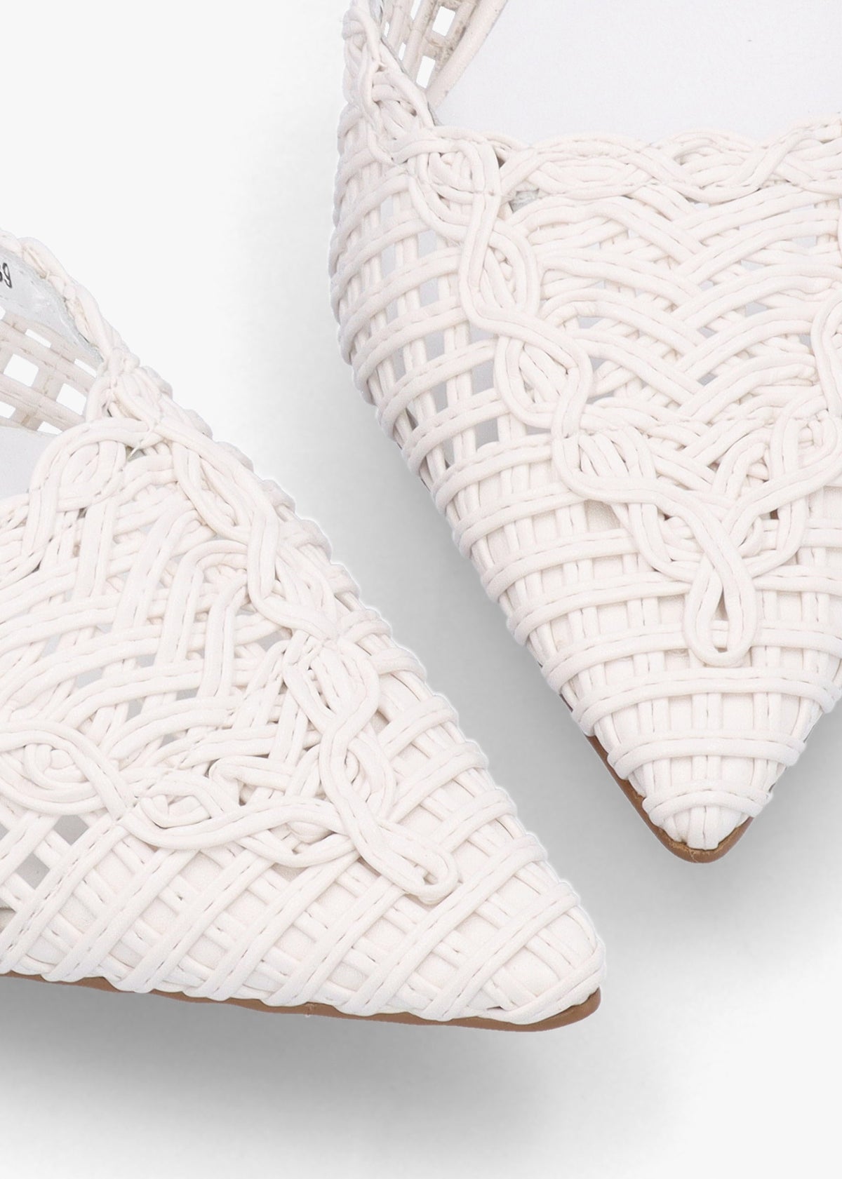 Tiffarlie White Woven Sling Back Court Shoes