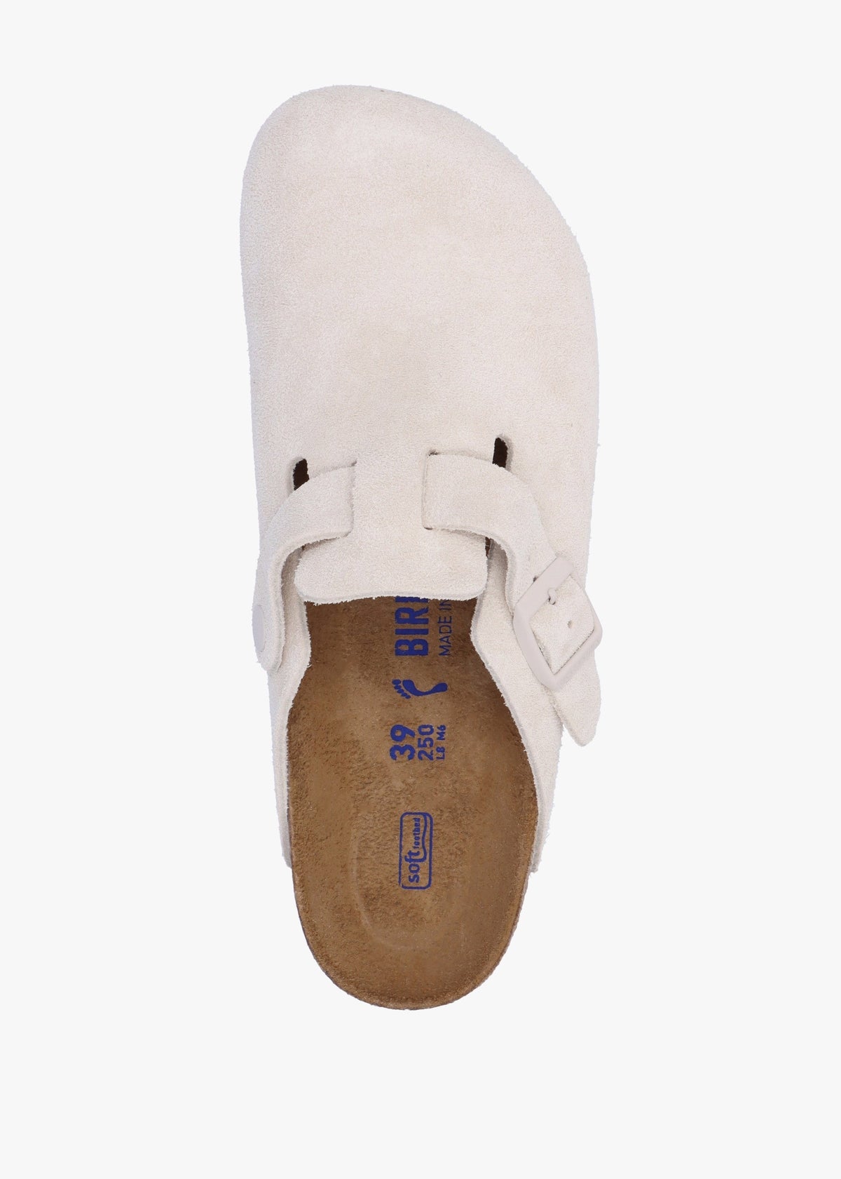 Boston Antique White Suede Leather Clogs