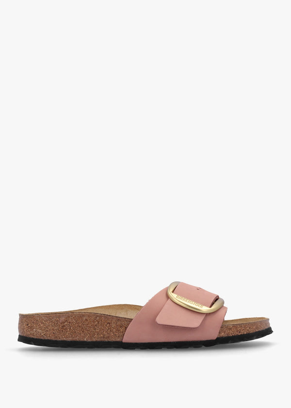Madrid Big Buckle Old Rose Nubuck Leather Mules