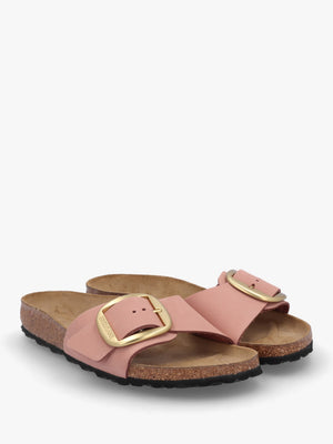 Madrid Big Buckle Old Rose Nubuck Leather Mules