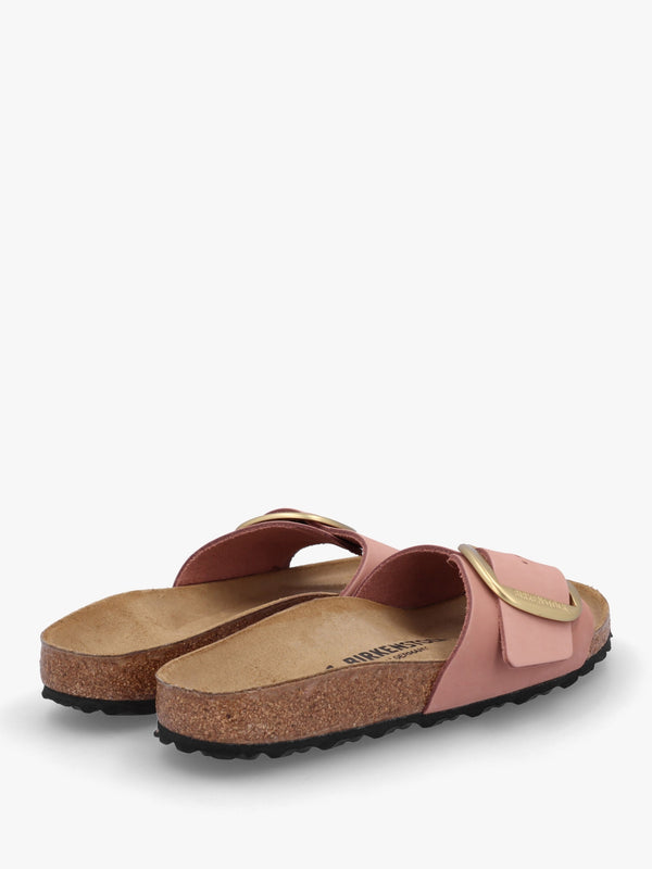 Madrid Big Buckle Old Rose Nubuck Leather Mules