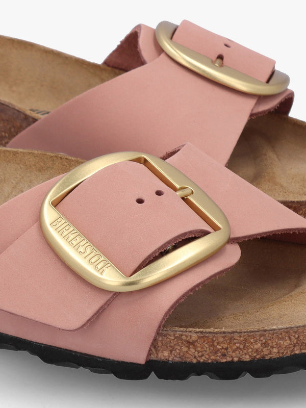 Madrid Big Buckle Old Rose Nubuck Leather Mules