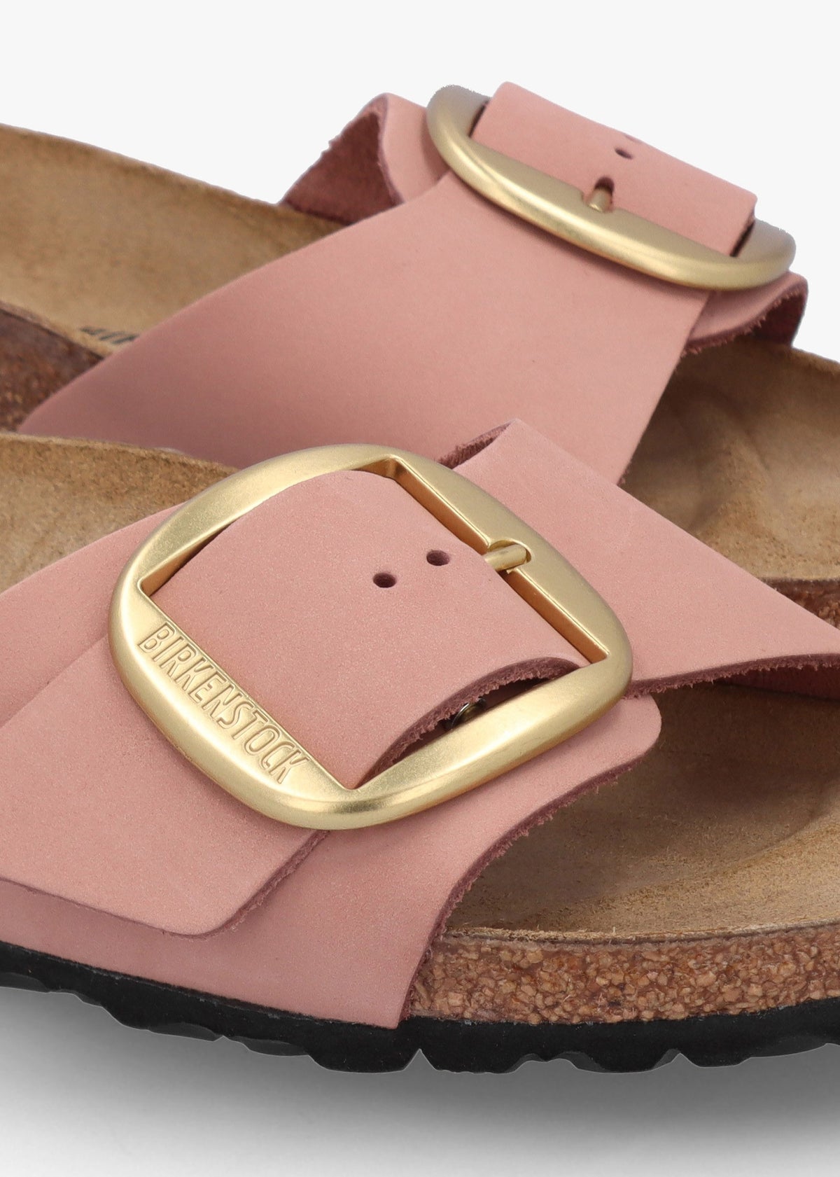 Madrid Big Buckle Old Rose Nubuck Leather Mules