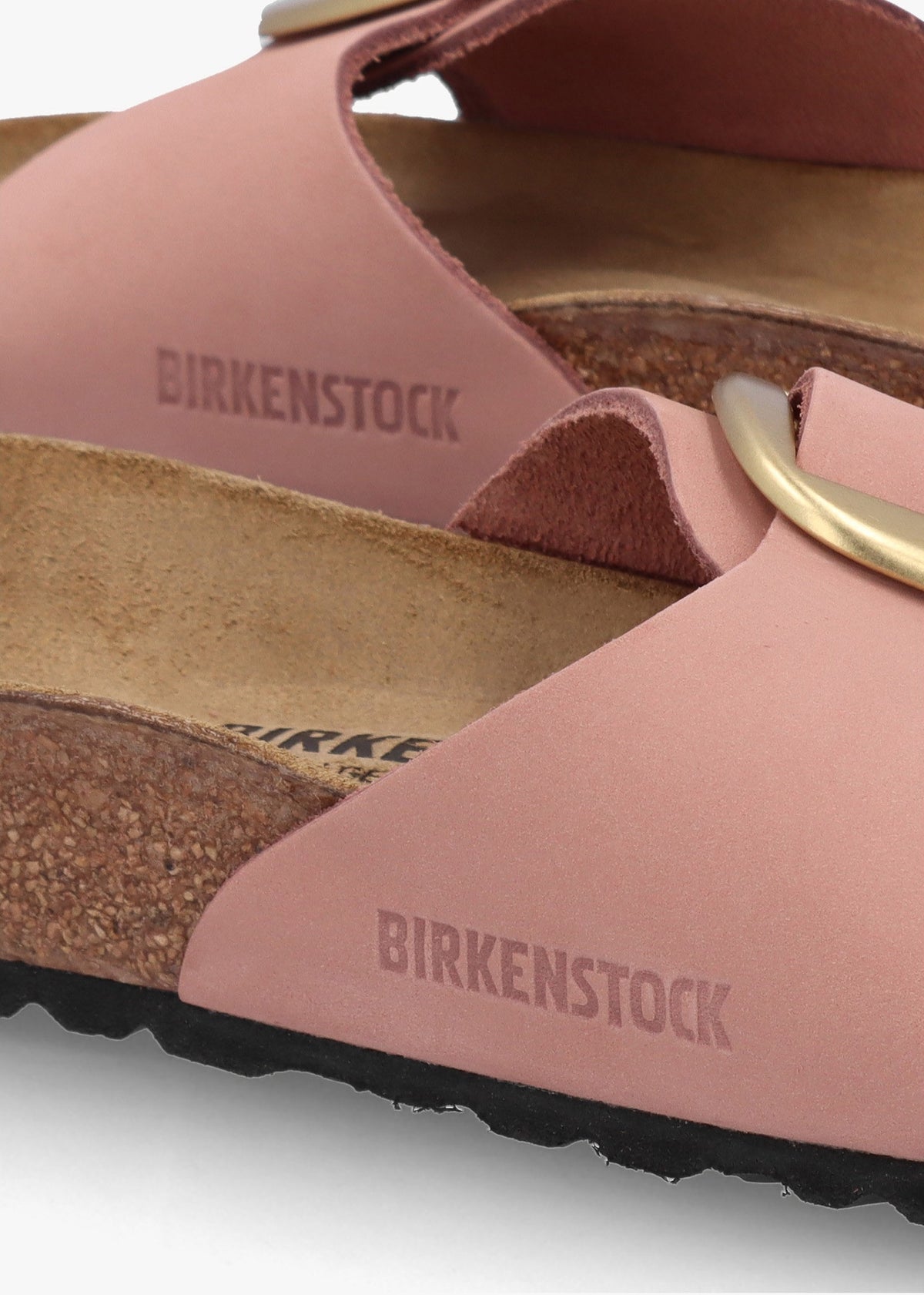 Madrid Big Buckle Old Rose Nubuck Leather Mules