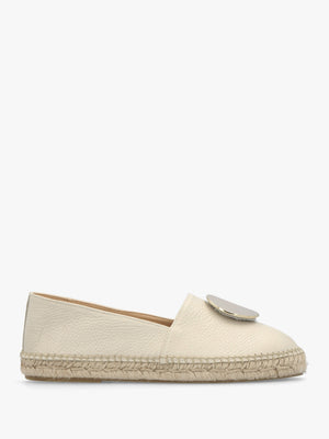Jessie Cream Leather Espadrilles