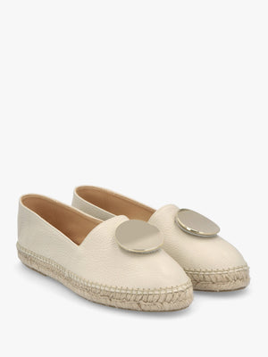 Jessie Cream Leather Espadrilles