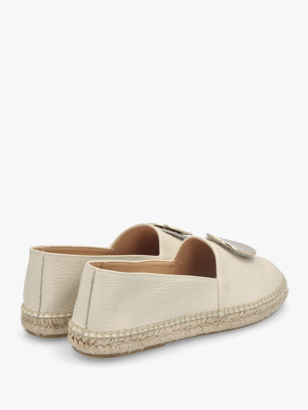 Jessie Cream Leather Espadrilles
