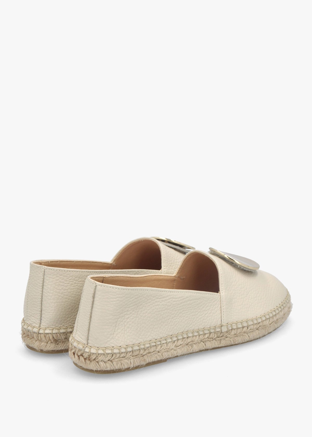 Jessie Cream Leather Espadrilles