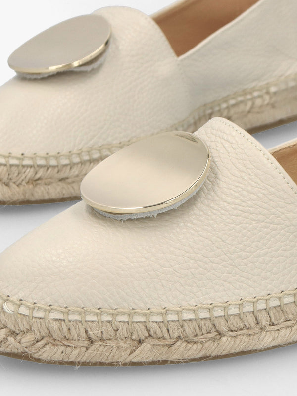 Jessie Cream Leather Espadrilles