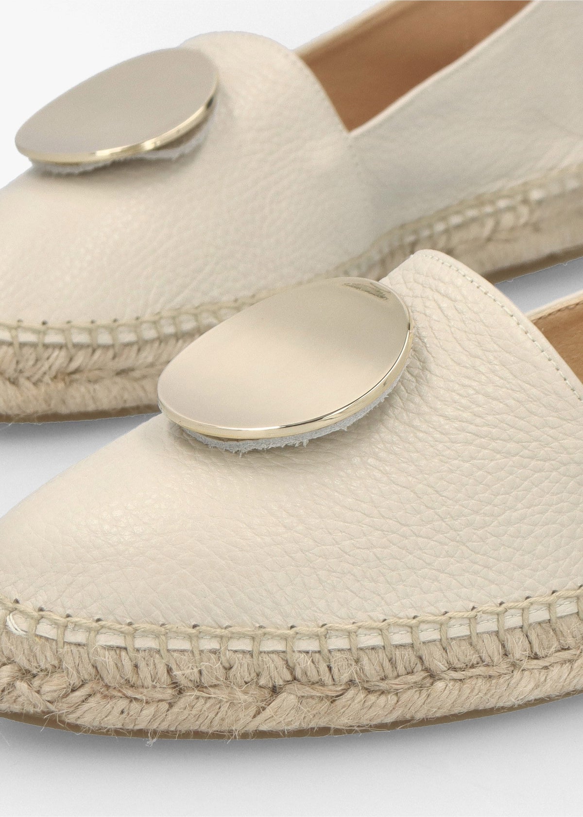 Jessie Cream Leather Espadrilles
