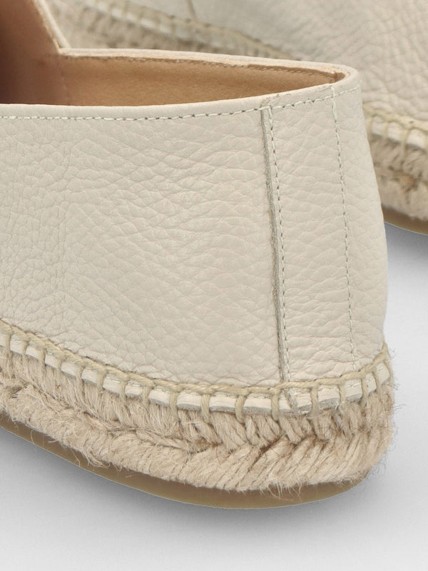 Jessie Cream Leather Espadrilles