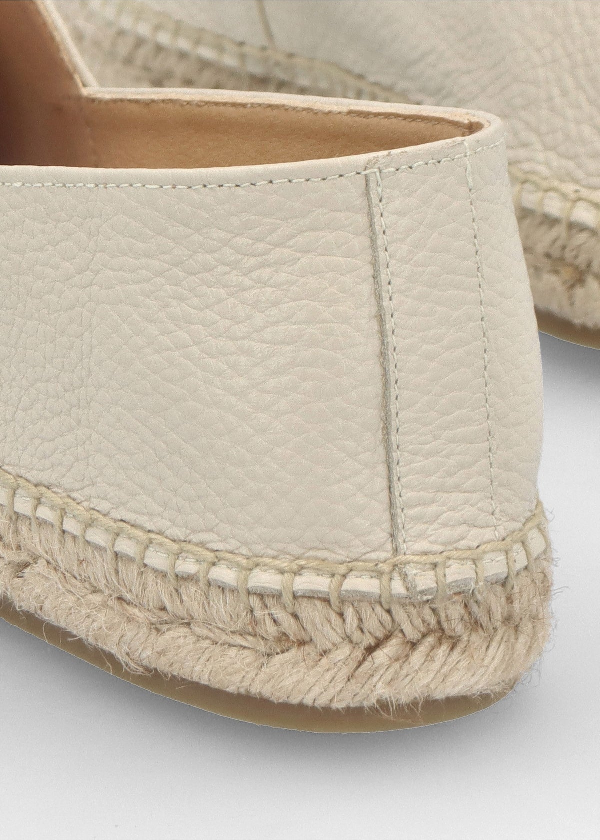 Jessie Cream Leather Espadrilles