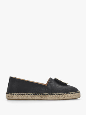 Jessie Black Leather Espadrilles