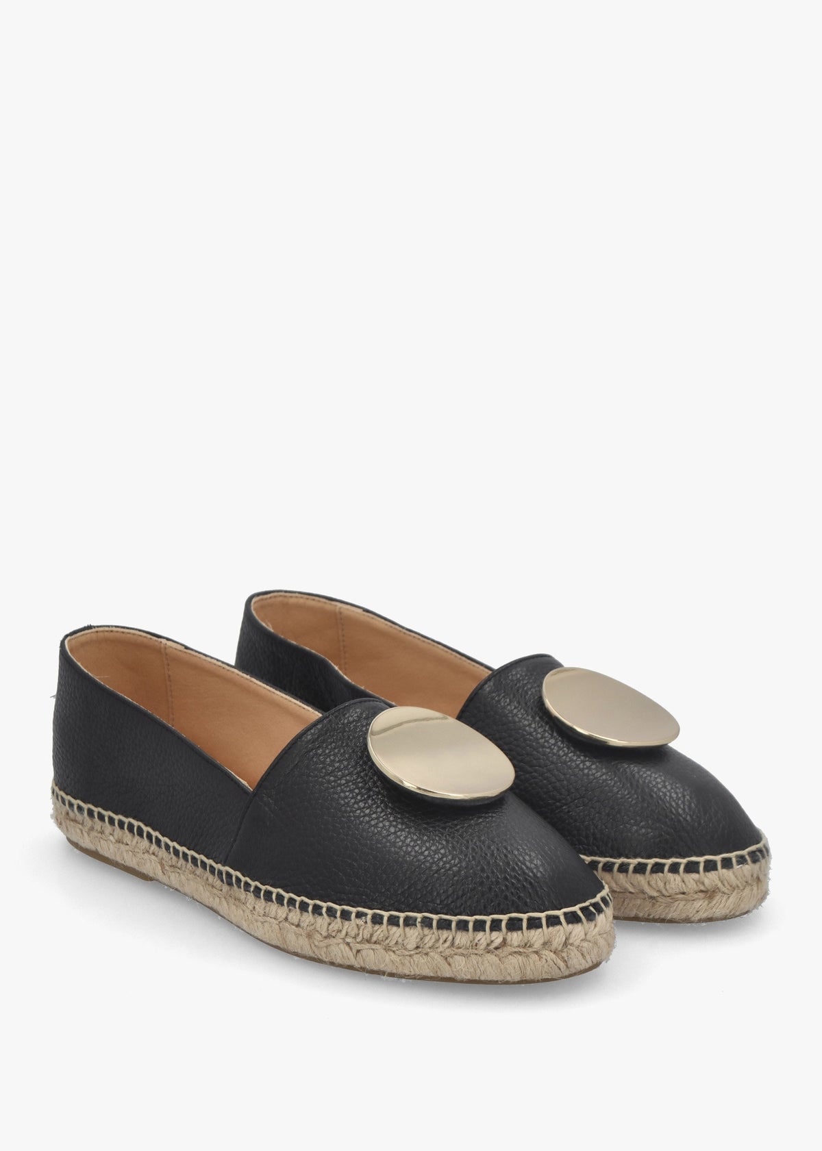 Jessie Black Leather Espadrilles