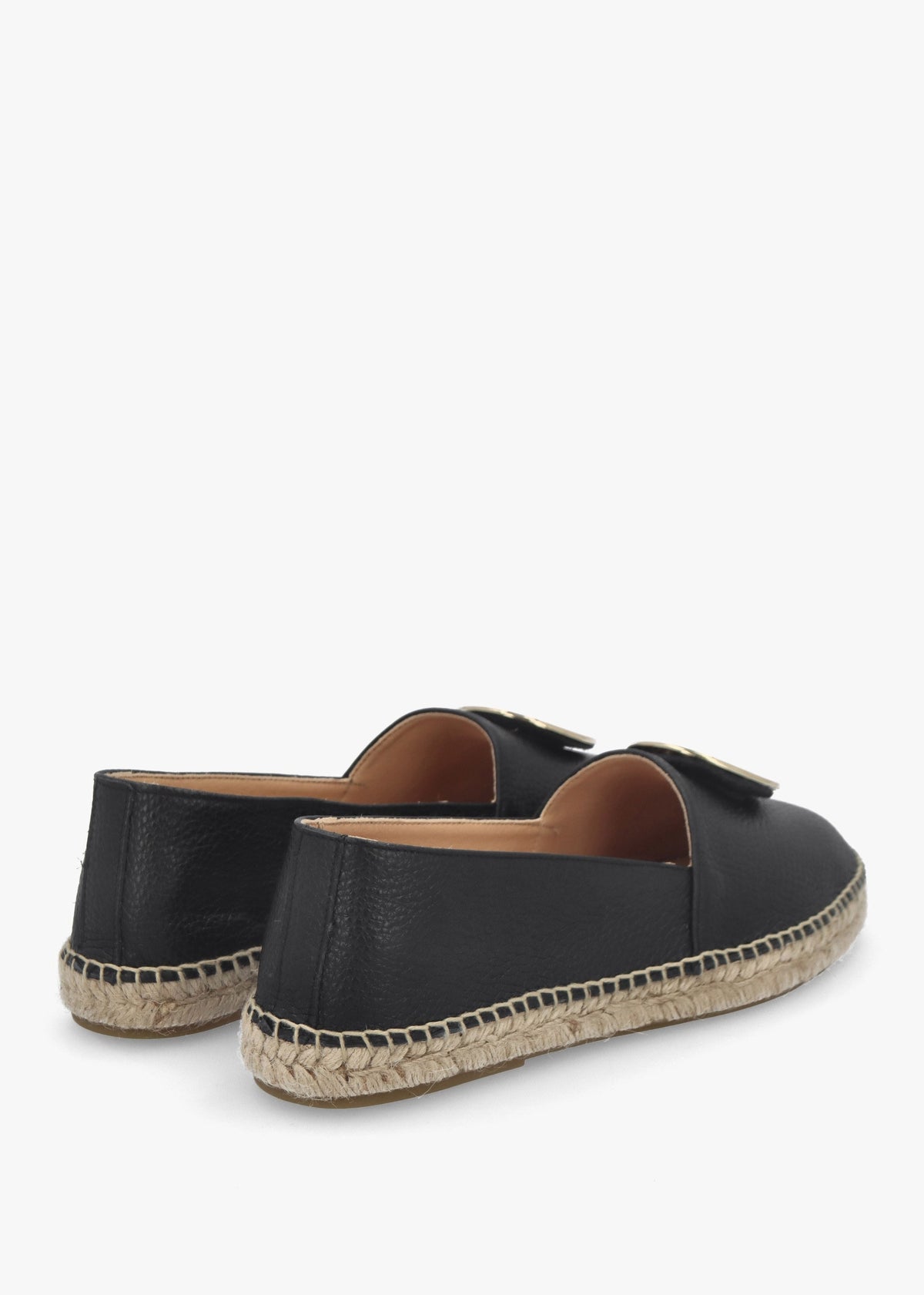 Jessie Black Leather Espadrilles