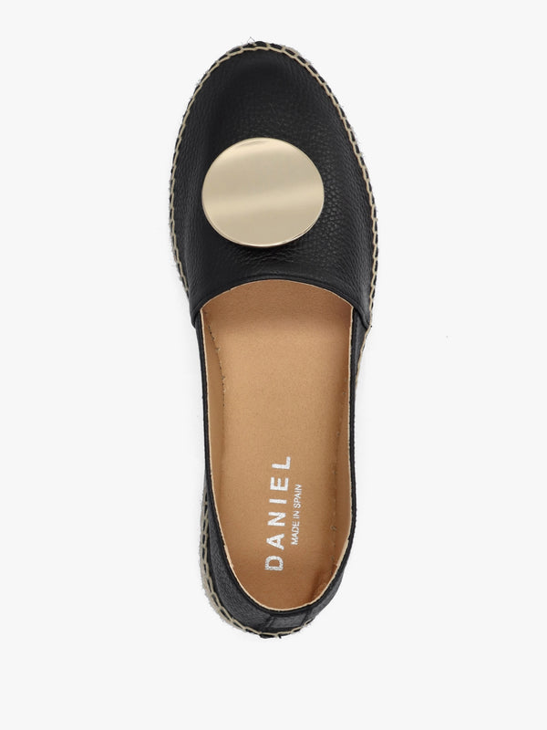 Jessie Black Leather Espadrilles
