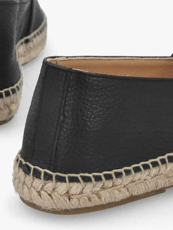 Jessie Black Leather Espadrilles