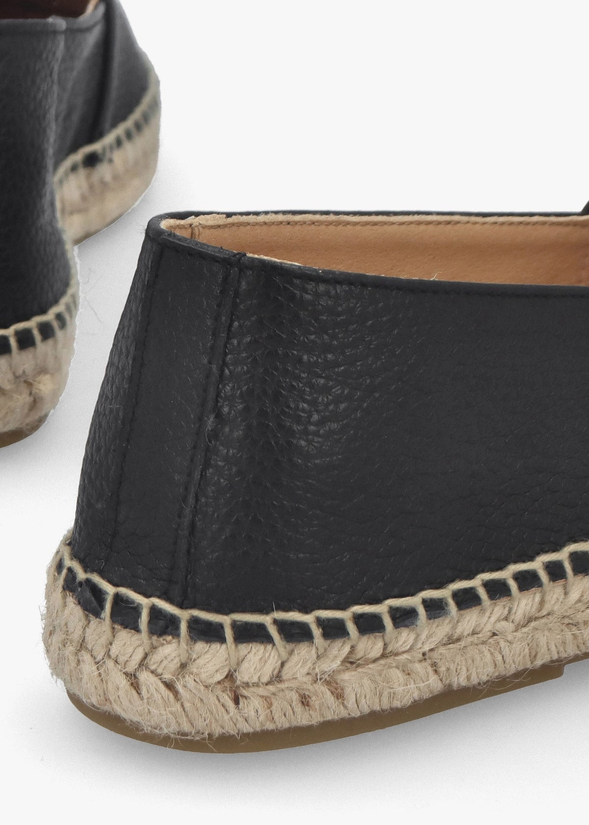 Jessie Black Leather Espadrilles