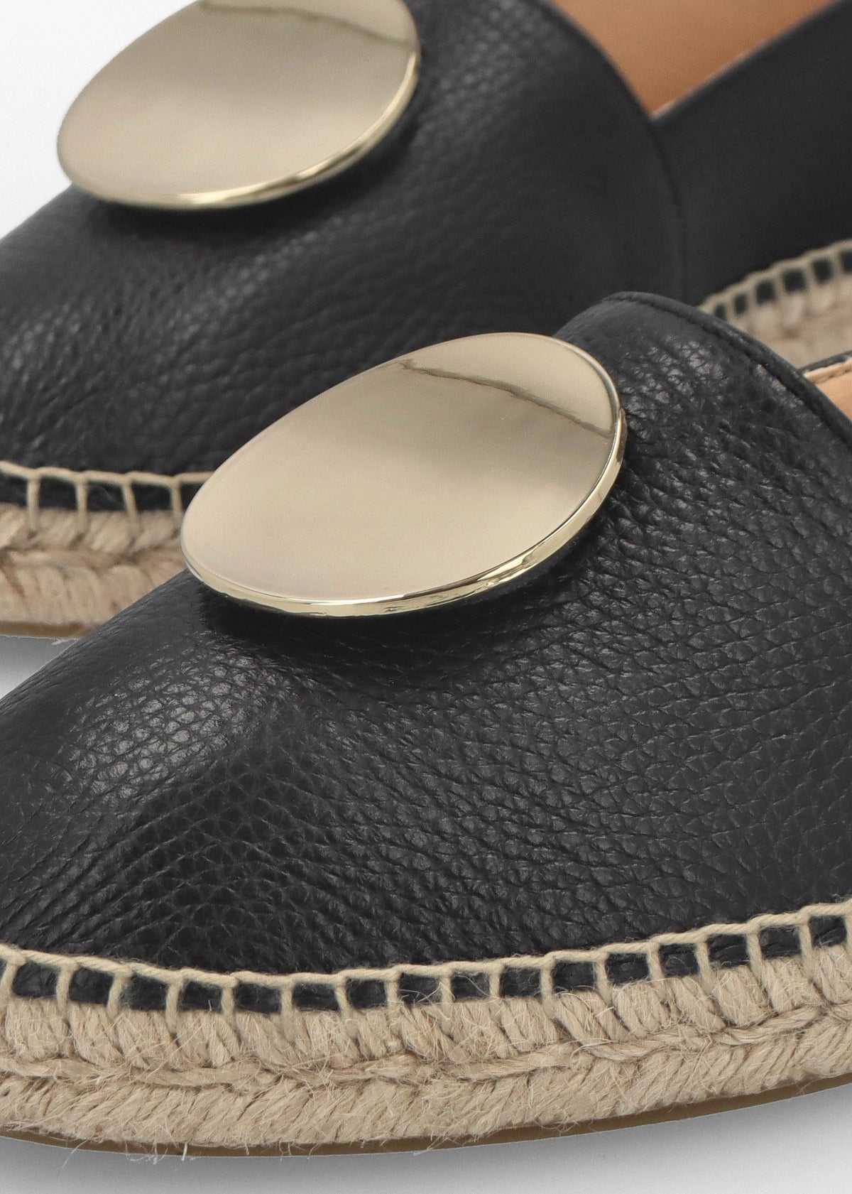 Jessie Black Leather Espadrilles