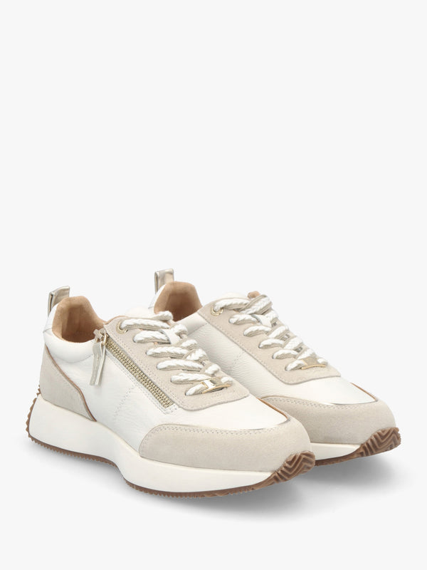 Delphinea White Leather & Suede Trainers
