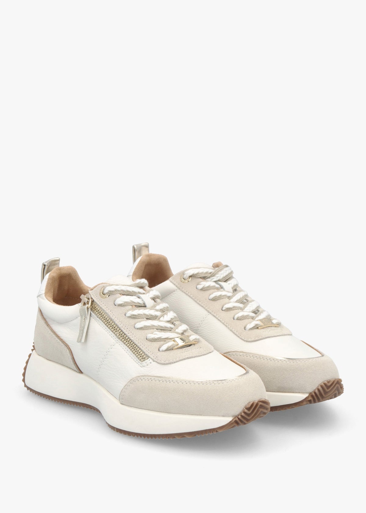 Delphinea White Leather & Suede Trainers