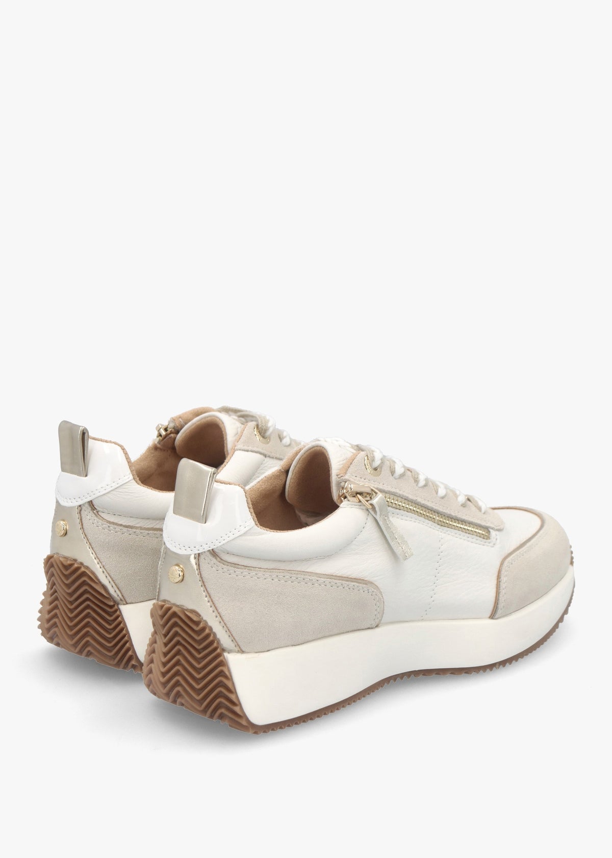 Delphinea White Leather & Suede Trainers
