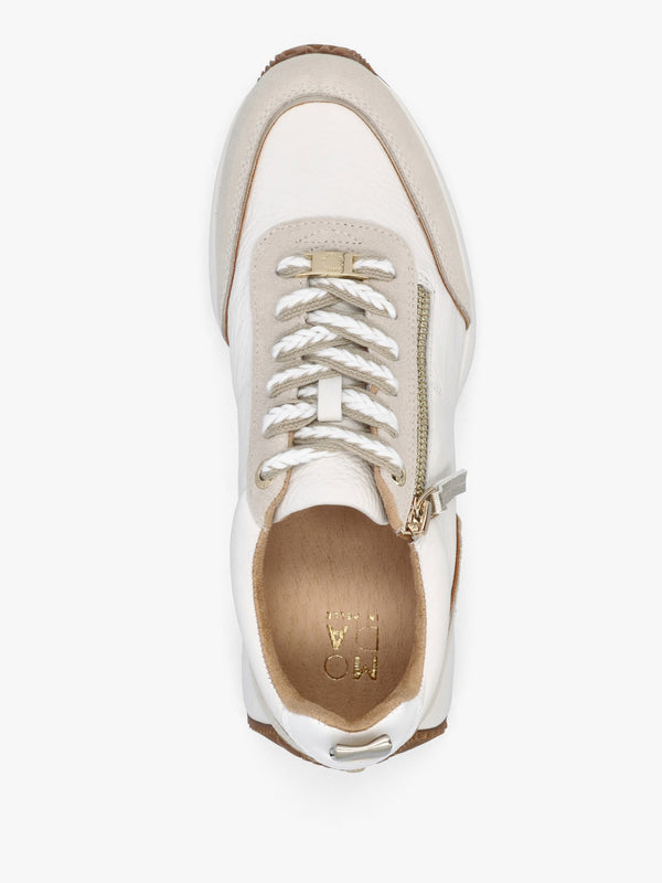 Delphinea White Leather & Suede Trainers