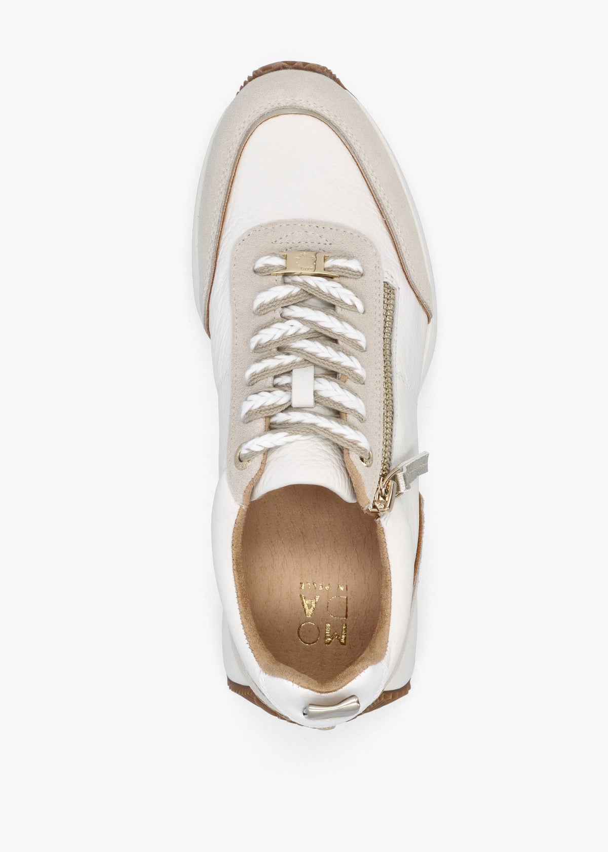 Delphinea White Leather & Suede Trainers
