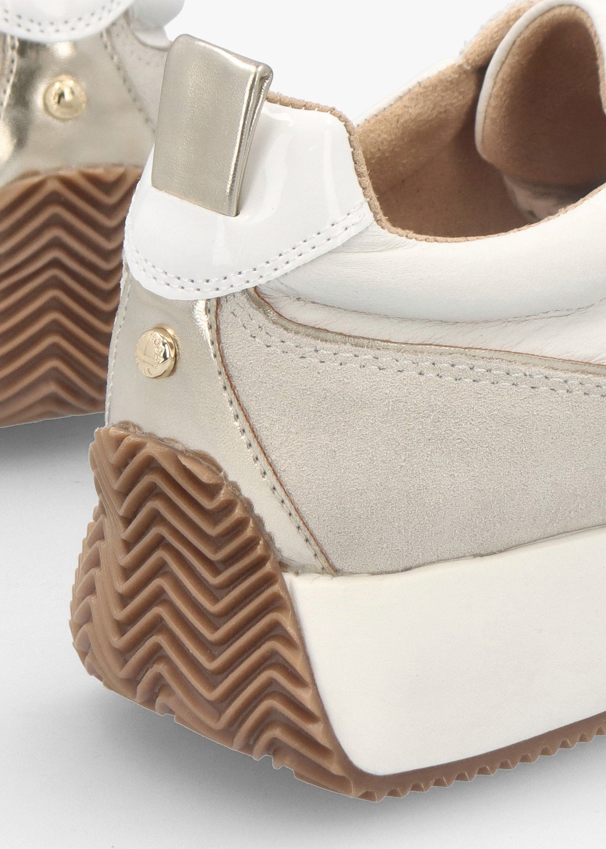 Delphinea White Leather & Suede Trainers