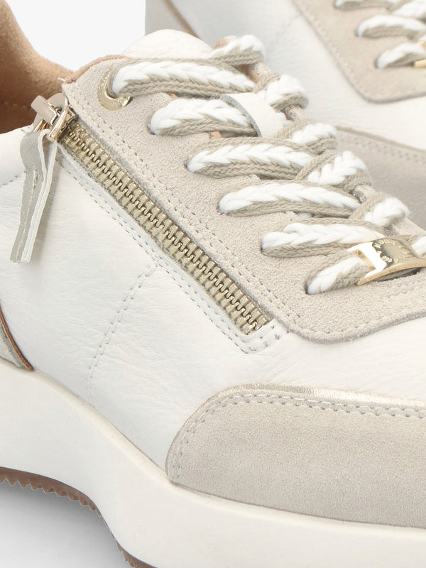 Delphinea White Leather & Suede Trainers