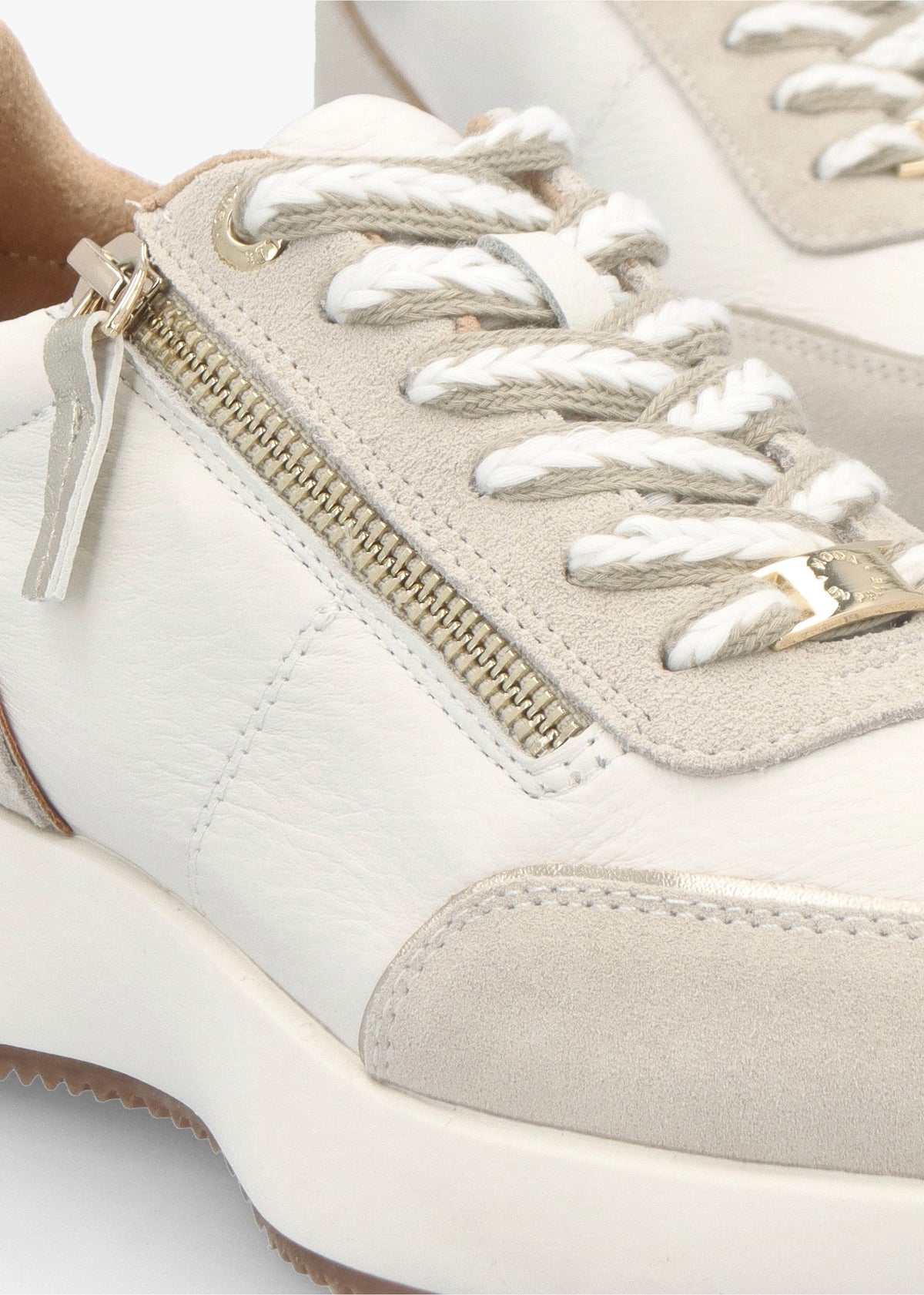 Delphinea White Leather & Suede Trainers