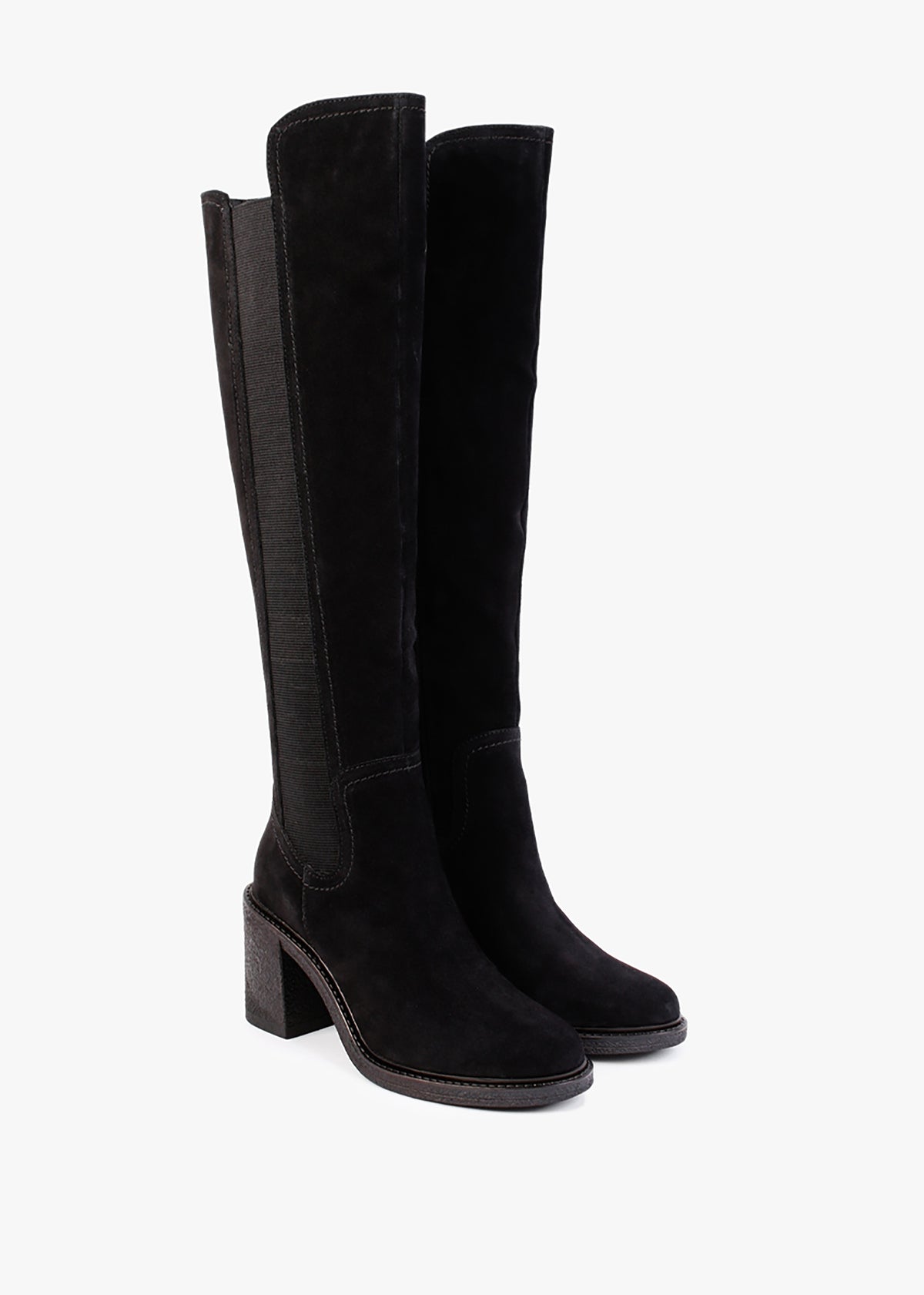 Seety Black Suede Knee Boots