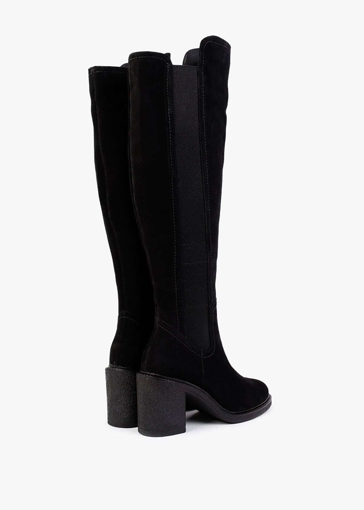 Seety Black Suede Knee Boots