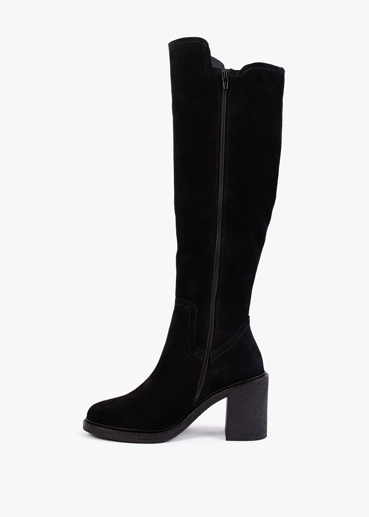 Seety Black Suede Knee Boots