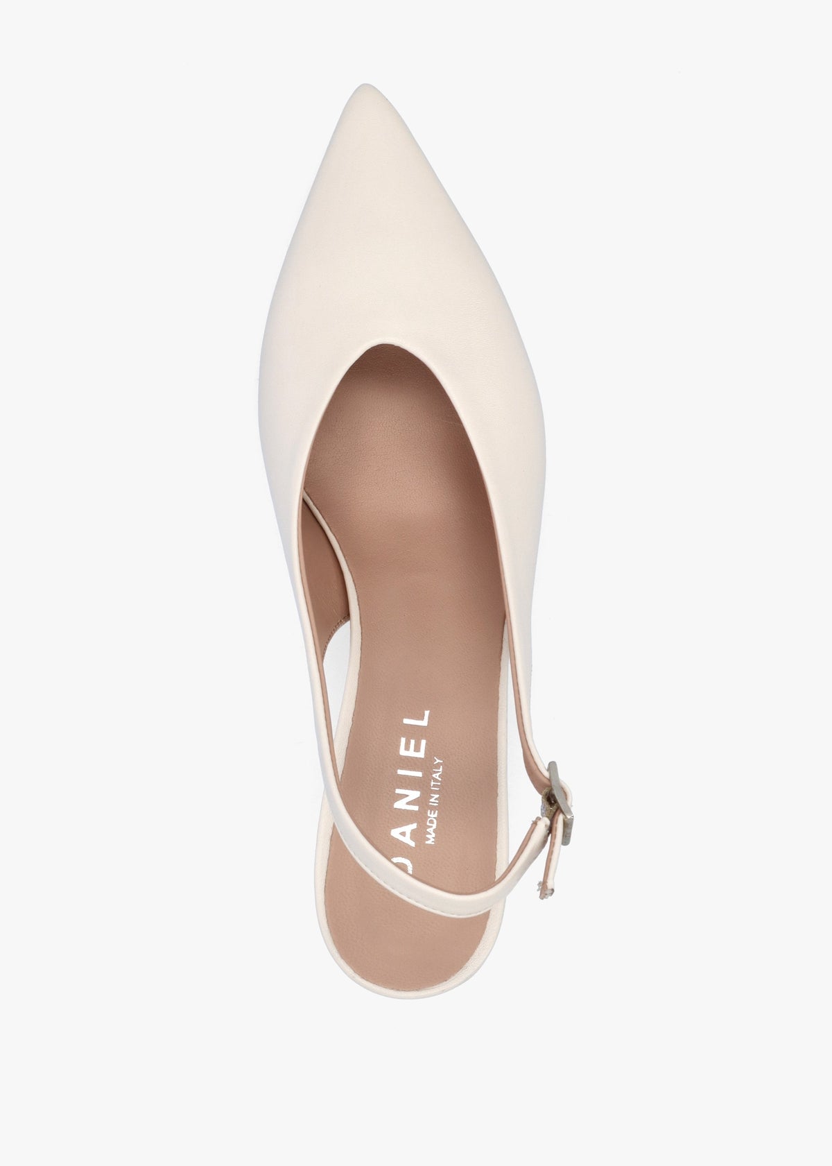 Siamma Cream Leather Kitten Heel Sling Backs