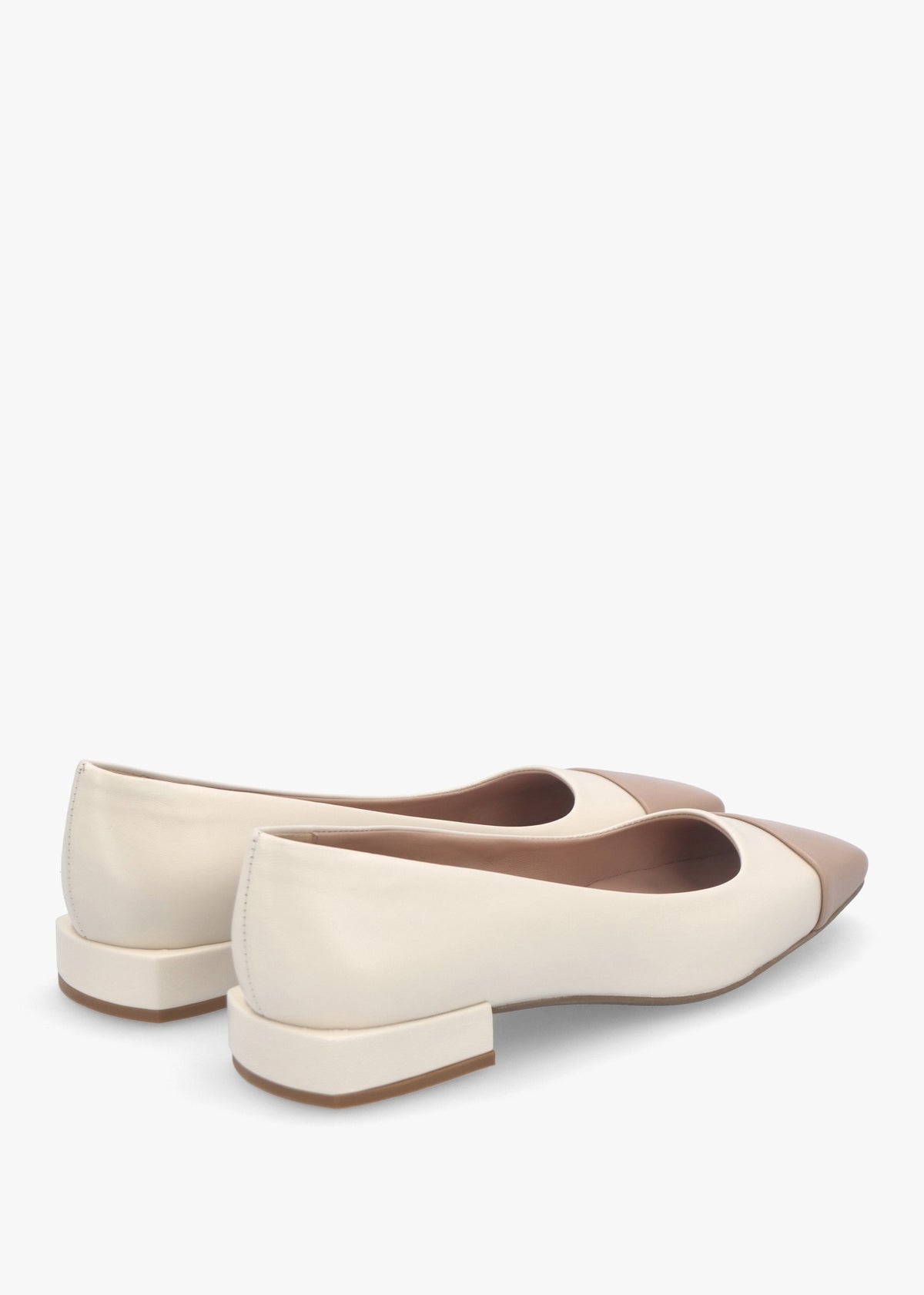 Saria Cream Leather Toe Cap Pumps