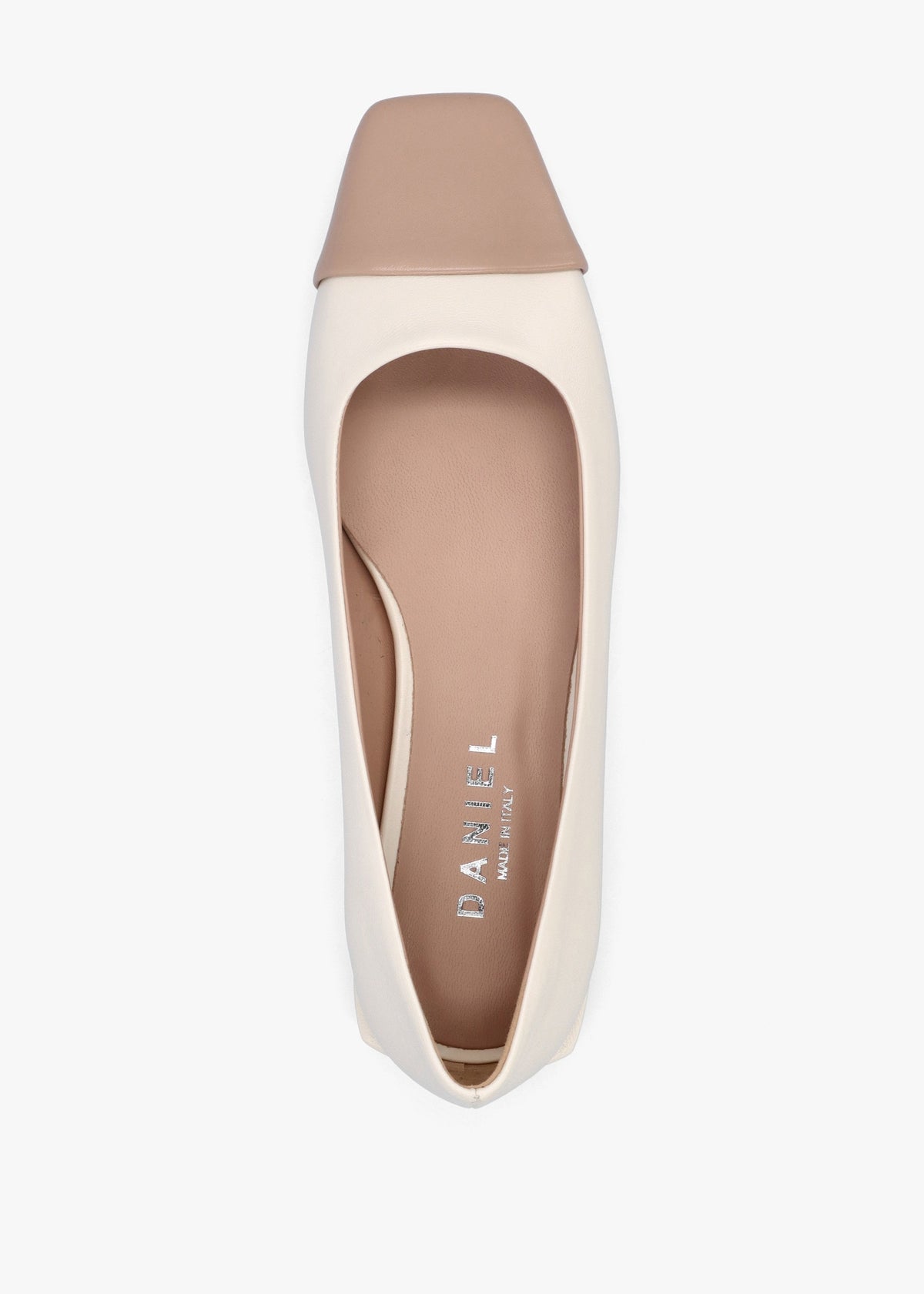 Saria Cream Leather Toe Cap Pumps