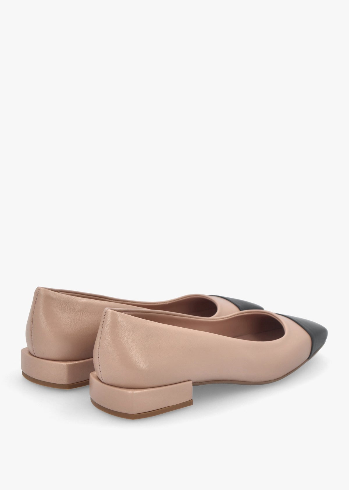 Saria Nude Leather Toe Cap Pumps