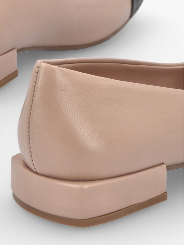 Saria Nude Leather Toe Cap Pumps