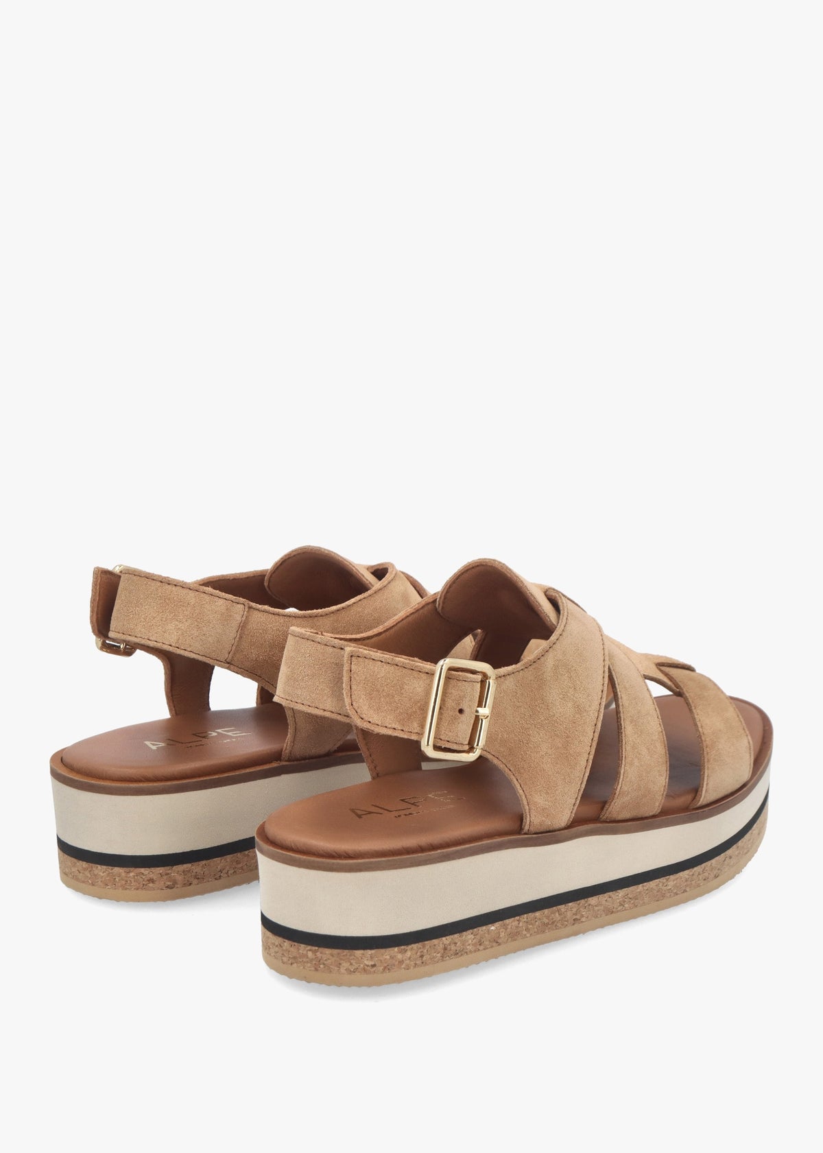 Amsty Tan Suede Slab Sole Fisherman Sandals