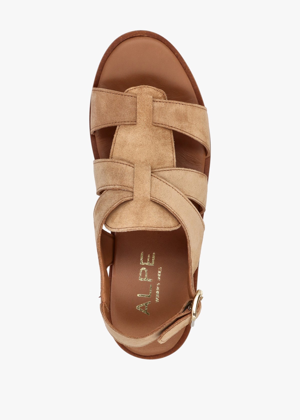 Amsty Tan Suede Slab Sole Fisherman Sandals