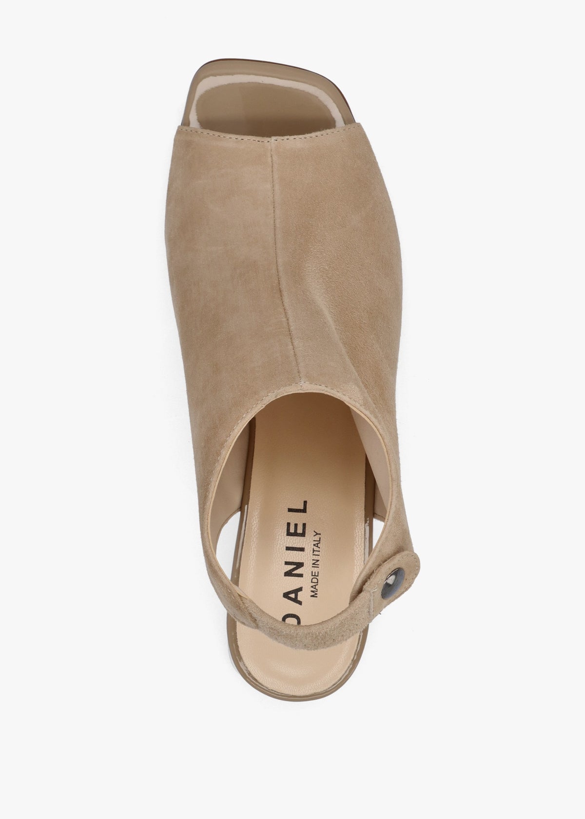 Larai Beige Suede Block Heel Peep Toe Sandals